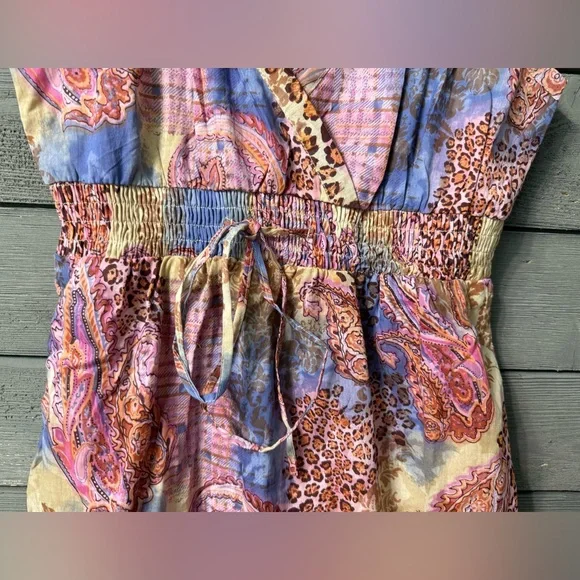 NWT Chaudry KC Anthropologie Leopard Paisley Watercolor Dress Sz M Spring Summer - Picture 11 of 16